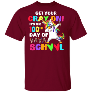 Get Your Cray On It's The 100th Day of School Dabbing Unicorn