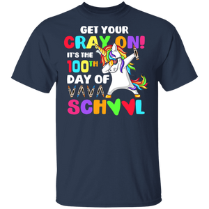 Get Your Cray On It's The 100th Day of School Dabbing Unicorn